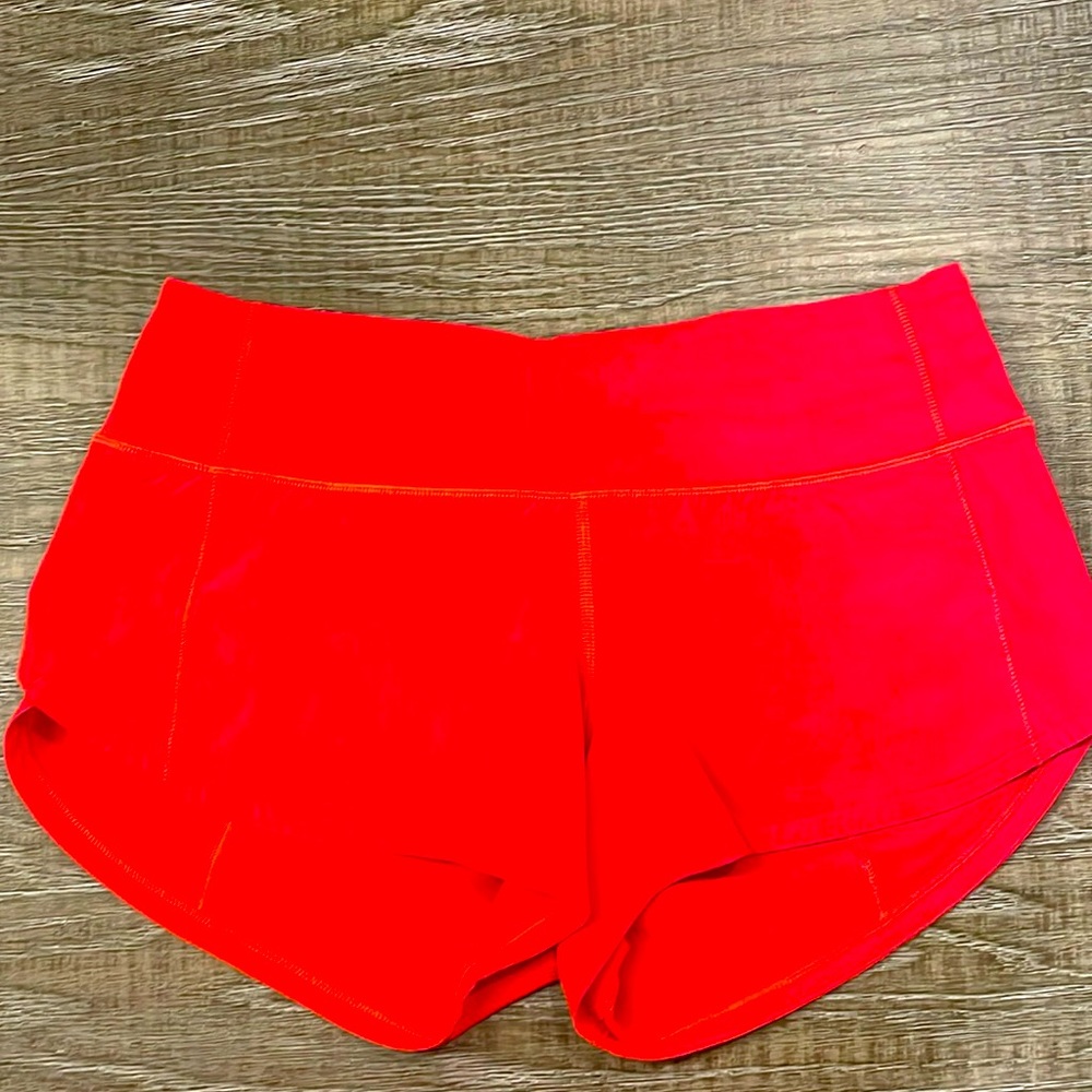 Lululemon shorts. Red 2.5” like new size 2